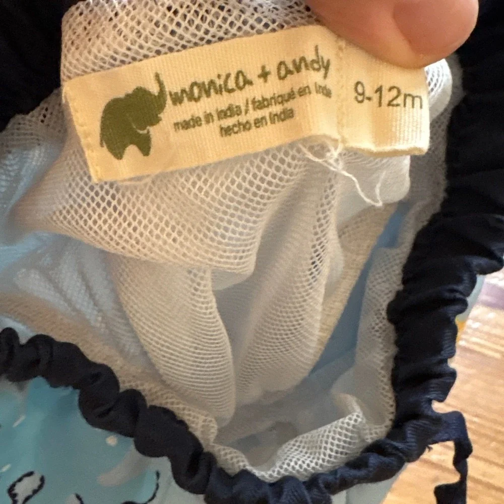 Monica + Andy Swim Trunks Kids‎ Blue Under the Sea Octopus Starfish SIZE 9-12M